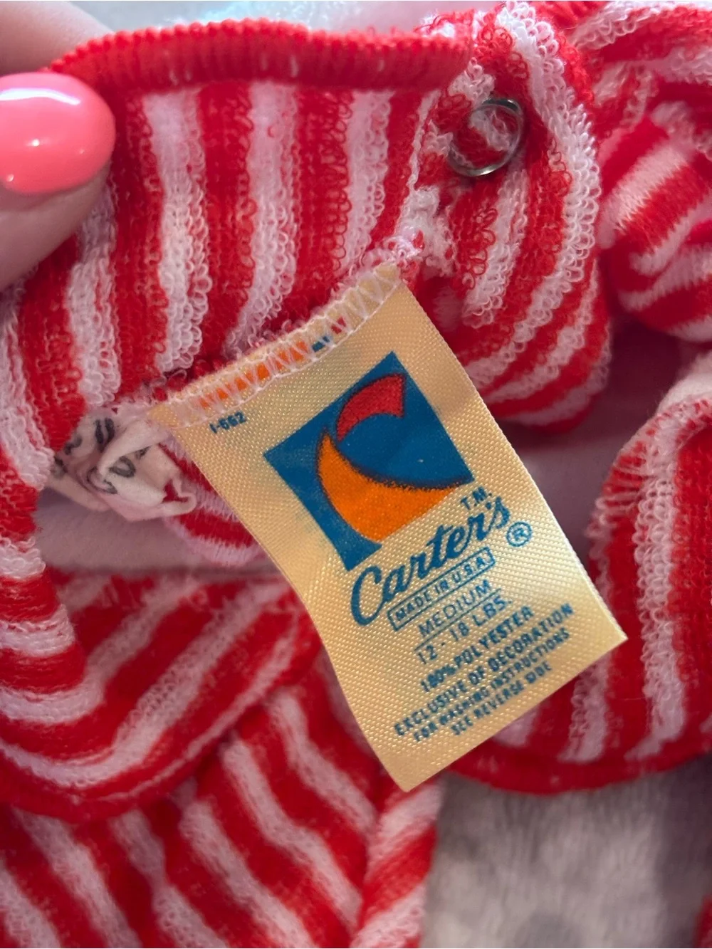 Vintage Carter’s Terry Cloth Santa Footed Sleeper